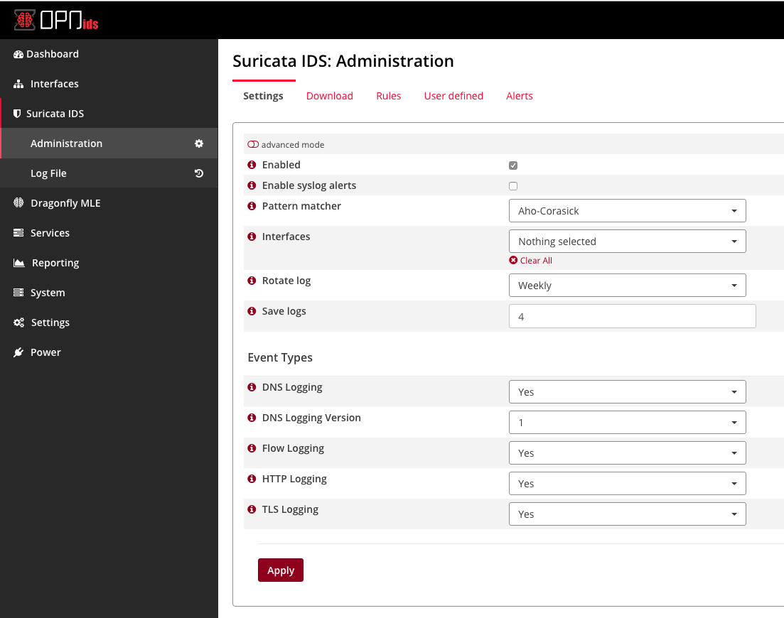 Suricata Settings
